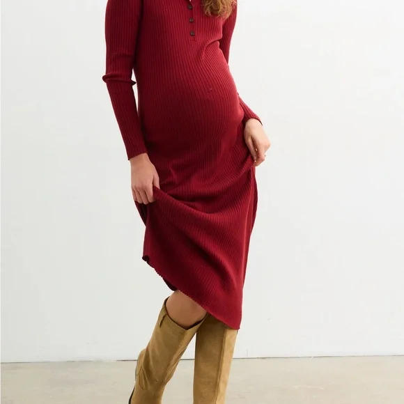 Hatch The Averie Polo Rib Sweater Dress - Picture 2 of 6